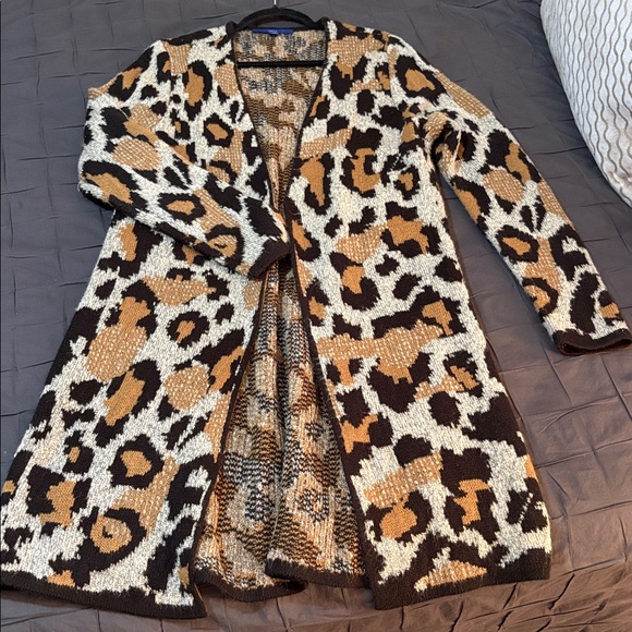 Apt. 9 Sweaters - Apt. 9 Textured Knit Animal Print Cardigan